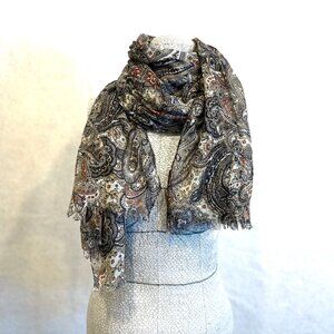 Big soft Lightweight Guazy Neutral Color Paisley Scarf 29x70 inches "The Gap"?